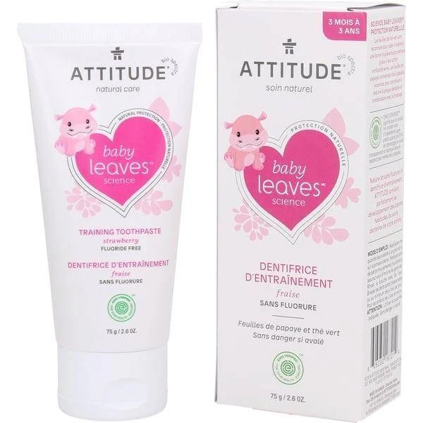 Attitude Baby Leaves Fluoride Free Gel Training Strawberry 1 Attitude Baby Leaves Fluoride Free Gel Training Strawberry
