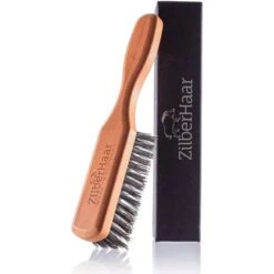 Beard Brush By ZilberHaar Stiff Boar Bristles Beard Grooming Brush For Men Straightens And Promotes Beard Growth Works With Beard Oil And Balm