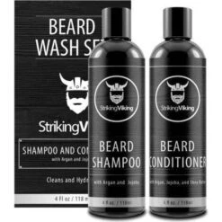 Beard Shampoo And Beard Conditioner For Men, All-Natural Beard Wash Set Cleanse Softens & Conditions With Orga