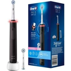 Braun Oral-B Pro 3 3000 Sensitive Clean, Electric Toothbrush (black/white)