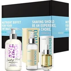 Coochy Plus HydroLock MOISTURIZING 3-Steps Kit Intimate Shave Gift Set: NOURIA Pre-Shave Elixir Oil Coochy Plus Shave Cream The Origin NOURIA After Shave Protection Mist Fragrance Free