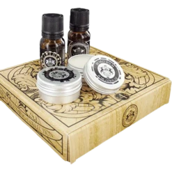 Dear Barber Men's Mini Grooming Kit Collection, Beard Balm 30ml, Beard Oil 30ml, Moustache Wax 25ml & Mens Fragrance 30ml