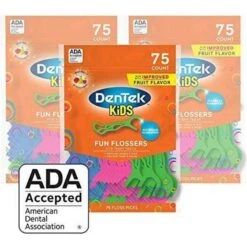 DenTek Kids Fun Flossers, Limited Edition Monster Flossers, 75 Count, 3 Pack