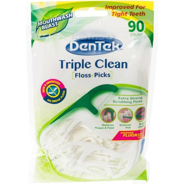 DenTek Triple Clean Floss Picks - 90 1 DenTek Triple Clean Floss Picks - 90