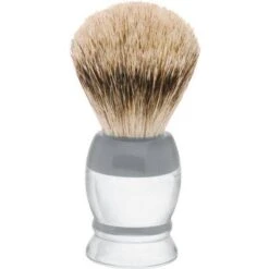 ERBE Shaving Shop Shaving Brushes Badger Hair Shaving Brush, Plastic Handle, White/grey Large 1 Stk
