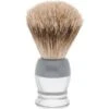 ERBE Shaving Shop Shaving Brushes Badger Hair Shaving Brush, Plastic Handle, White/grey Small 1 Stk