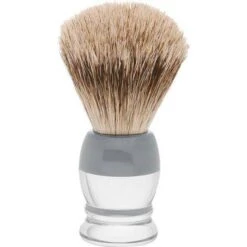 ERBE Shaving Shop Shaving Brushes Badger Hair Shaving Brush, Plastic Handle, White/grey Small 1 Stk
