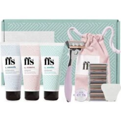 Full Shaving Set Cookie Razor Handle, 4 SmoothGlide 6-Blade Cartridges, 100ml 3-Step Shaving Bundle