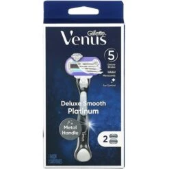 Gillette® Gillette Venus Deluxe Smooth Platinum Razor Handle + 2 Cartridgess