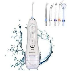 H2ofloss Water Flosser Portable Dental Oral Irrigator With 5 Modes, 6 Replaceable Jet Tips, Rechargeable Waterproof…