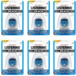 Johnson & Johnson Listerine Ultraclean Dental Floss Oral Care Mint 6 Pk Of Yd