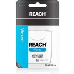 Johnson & Johnson Reach Unflavored Waxed Dental Floss Removal Plaque Food From Teeth Dental