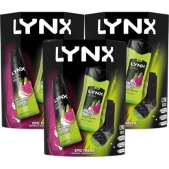 Lynx Epic Fresh Bodyspray Deo & Bodywash 2pcs Gift Set Socks, 3pk