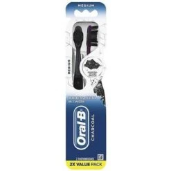Oral B Oral-B Charcoal Toothbrush Whitening Therapy, Medium 2ct