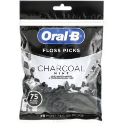 Oral B Oral-B Floss Picks, Charcoal Mint, 75 Floss Picks