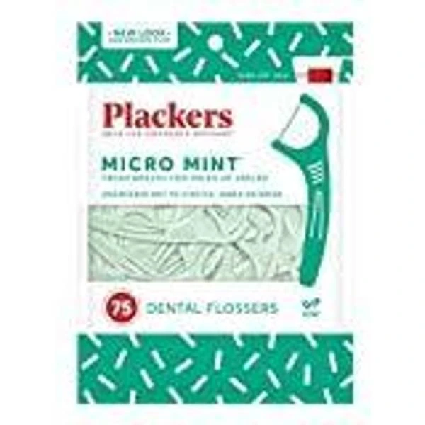 Plackers Mikromynta, Tandtrådar, Mynta, 75 Stycken 1 Plackers Mikromynta, Tandtrådar, Mynta, 75 Stycken