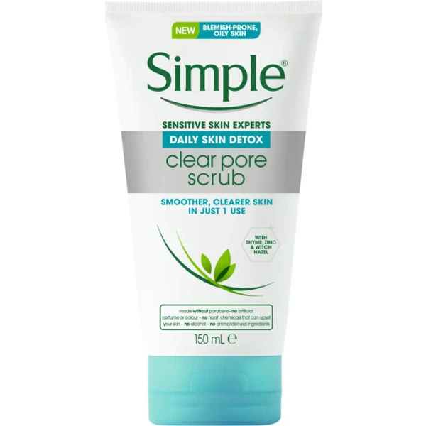 Simple Daily Skin Detox Clear Pore Scrub 150ml 1 Simple Daily Skin Detox Clear Pore Scrub 150ml