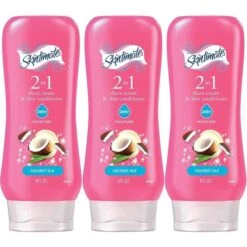 Skintimate 2-In-1 Moisturizing Shave Cream For Women With Skin Conditioner, Coconut Silk, 8 Oz, Pack Of 3