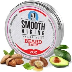Smooth Viking Beard Balm For Men Natural Leave-In Beard Softener Conditioner With Essential Oil & Bees Wax Strong Hold Styling Care Beard Balm To