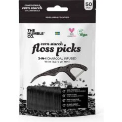 The Humble Co. Natural Humble Floss Picks Charcoal 50-pack