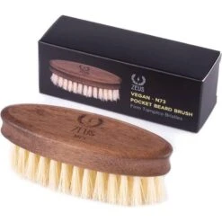Zeus Vegan Pocket Beard Brush, Natural Plant Fiber Tampico Bristles And